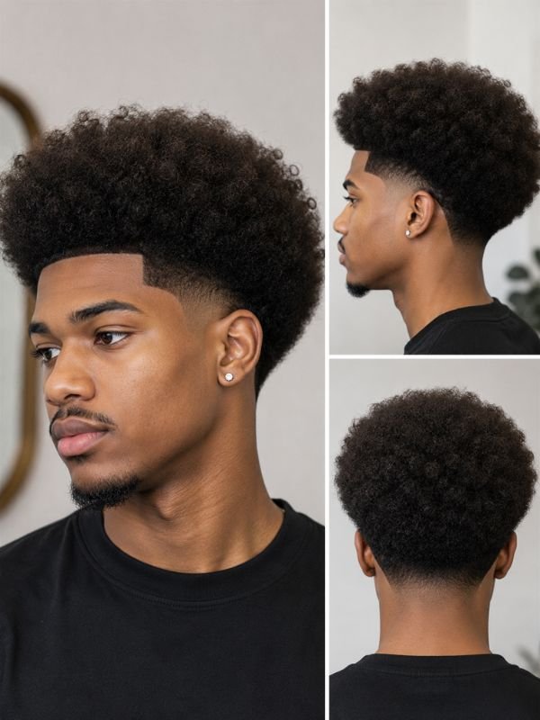 Big Afro with Low Taper Fade