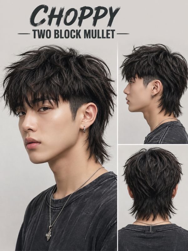 Choppy Two Block Mullet