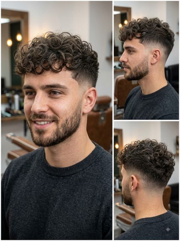 Classic High Taper Fade Curly Hair