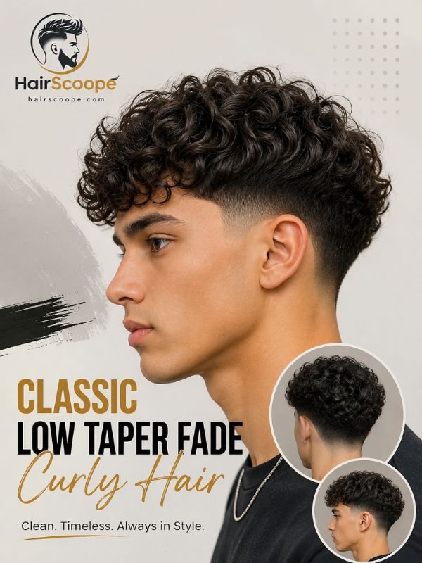 Classic Low Taper Fade Curly Hair