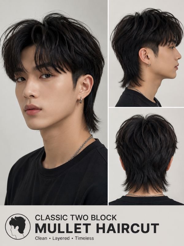 Classic Two Block Mullet Haircut