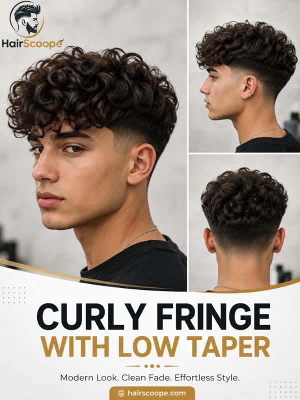 Curly Fringe With Low Taper