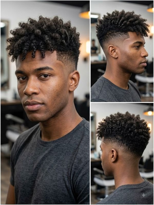 Curly High Top Fade