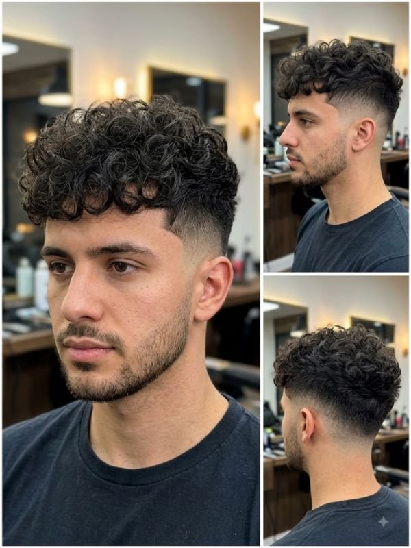 Disconnected High Taper Fade Curly Hair