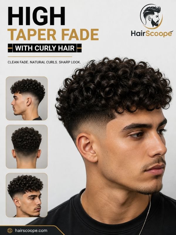 High Taper Fade With Curly Hair
