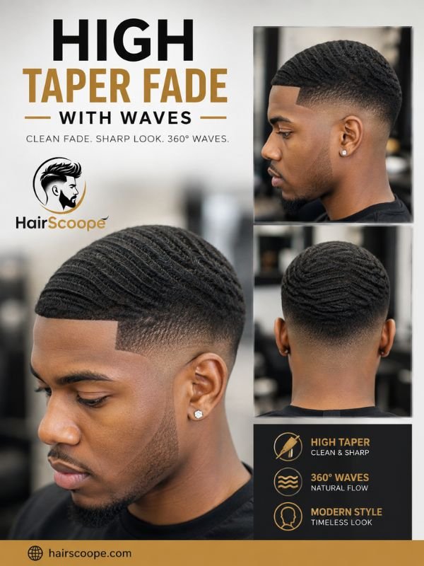 High Taper Fade With Waves