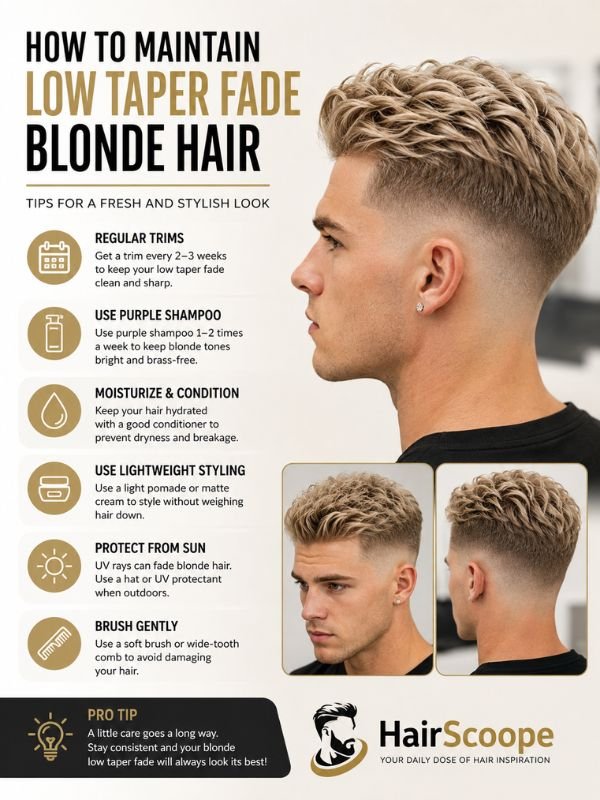 How to Maintain Low Taper Fade Blonde Hair