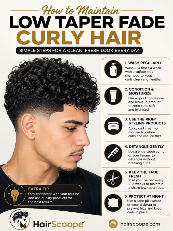 How to Maintain Low Taper Fade Curly Hair