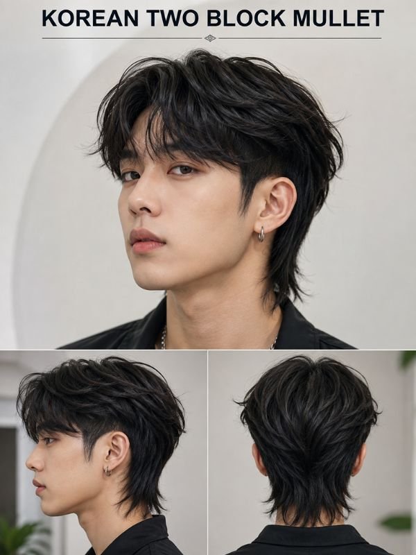 Korean Two Block Mullet