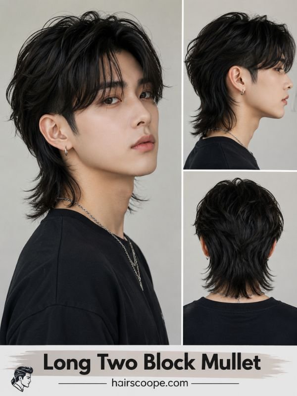 Long Two Block Mullet