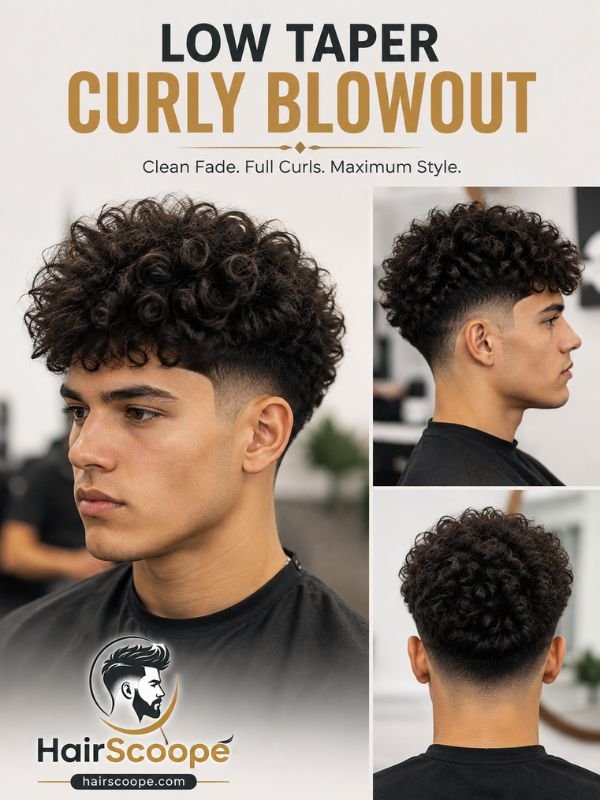 Low Taper Curly Blowout