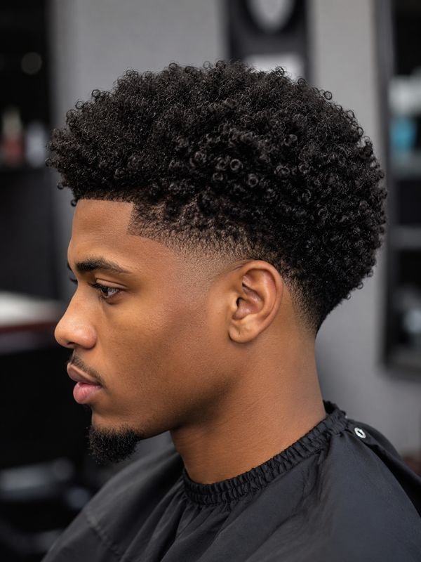 Low Taper Curly Fade Afro