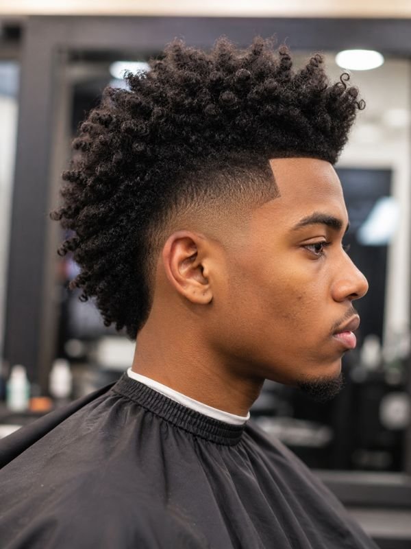 Low Taper Fade Afro Mohawk