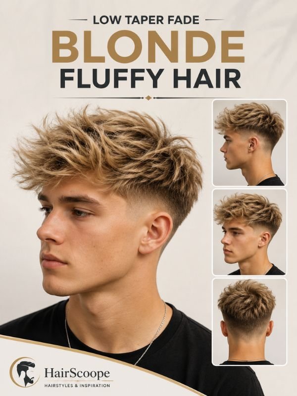 Low Taper Fade Blonde Fluffy Hair