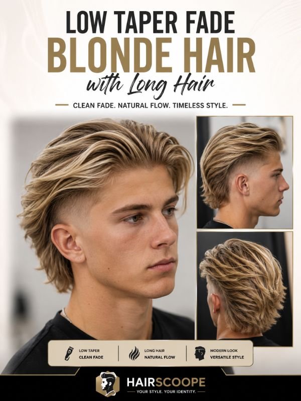 Low Taper Fade Blonde Hair with Long Hair