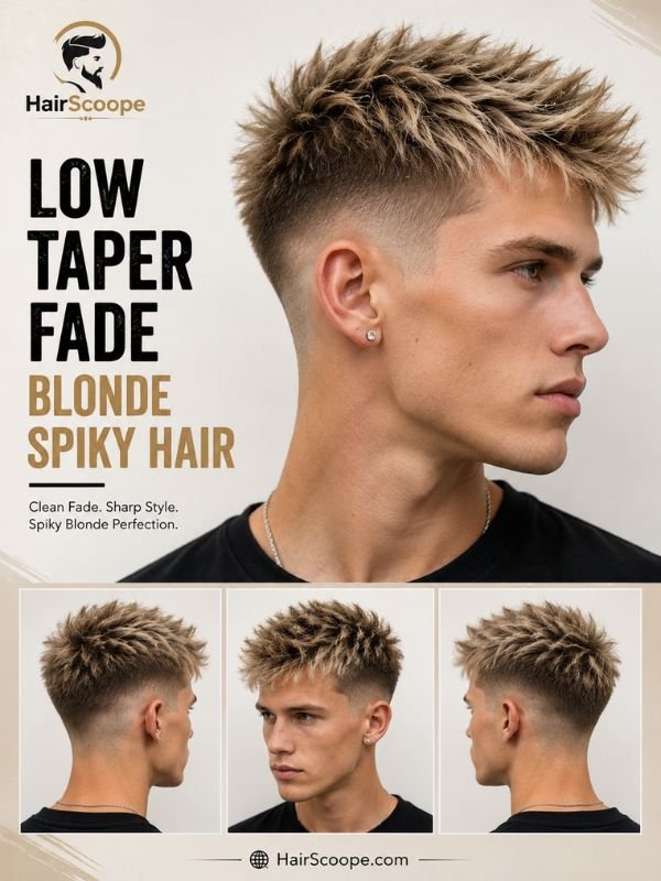 Low Taper Fade Blonde Spiky Hair