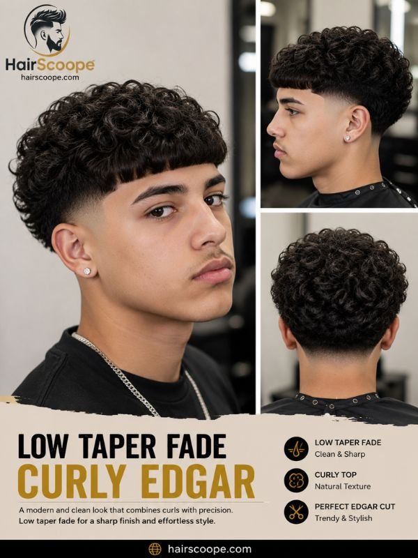 Low Taper Fade Curly Edgar