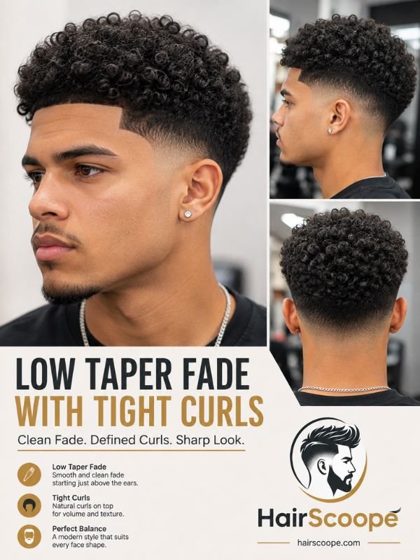 Low Taper Fade With Tight Curls