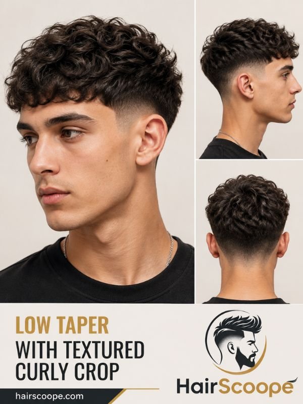 Low Taper With Textured Curly Crop