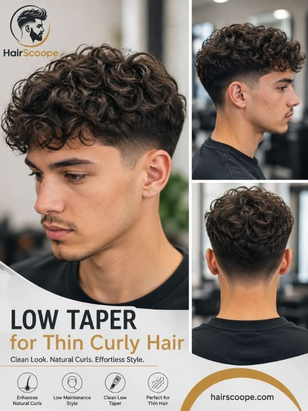 Low Taper for Thin Curly Hair