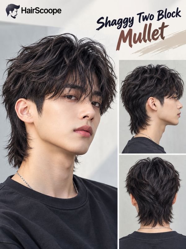 Shaggy Two Block Mullet