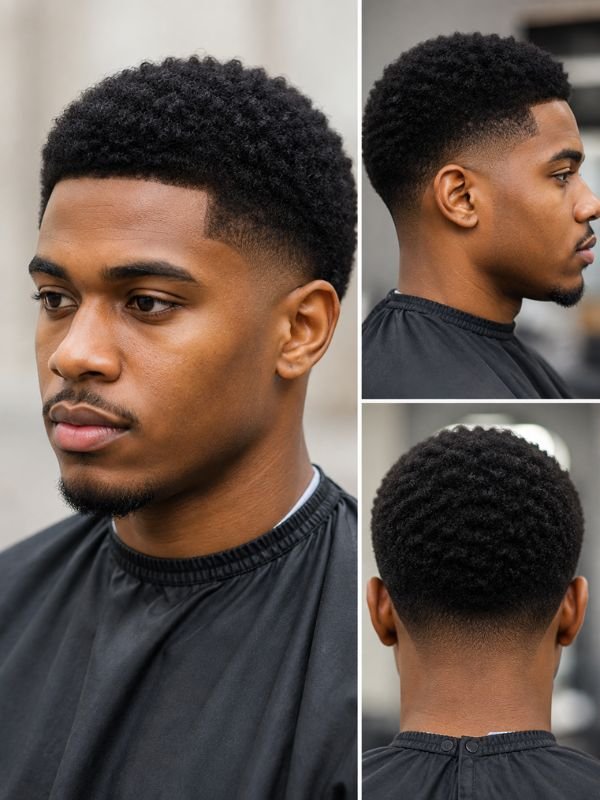 Short Low Taper Fade Afro