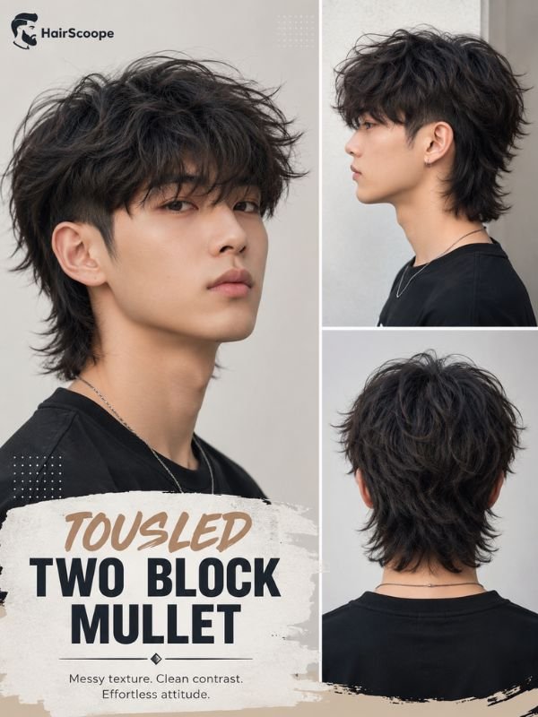 Tousled Two Block Mullet