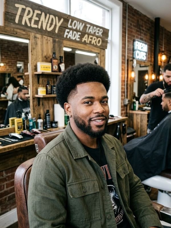 Trendy Low Taper Fade Afro