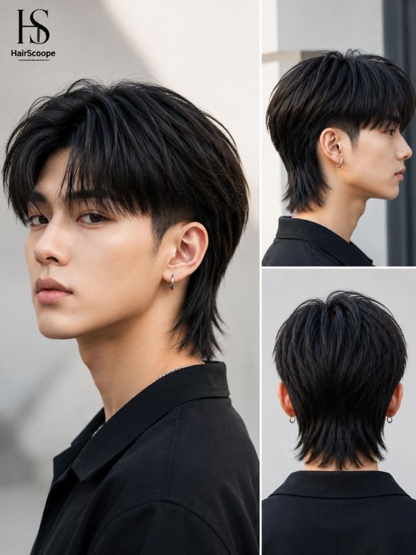 Two Block Mullet for Straight Hair