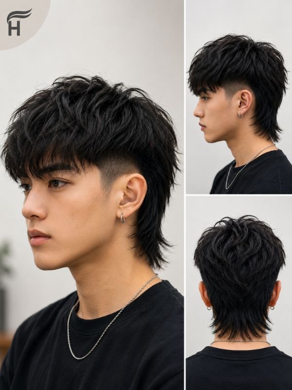 Two Block Mullet with Taper Fade