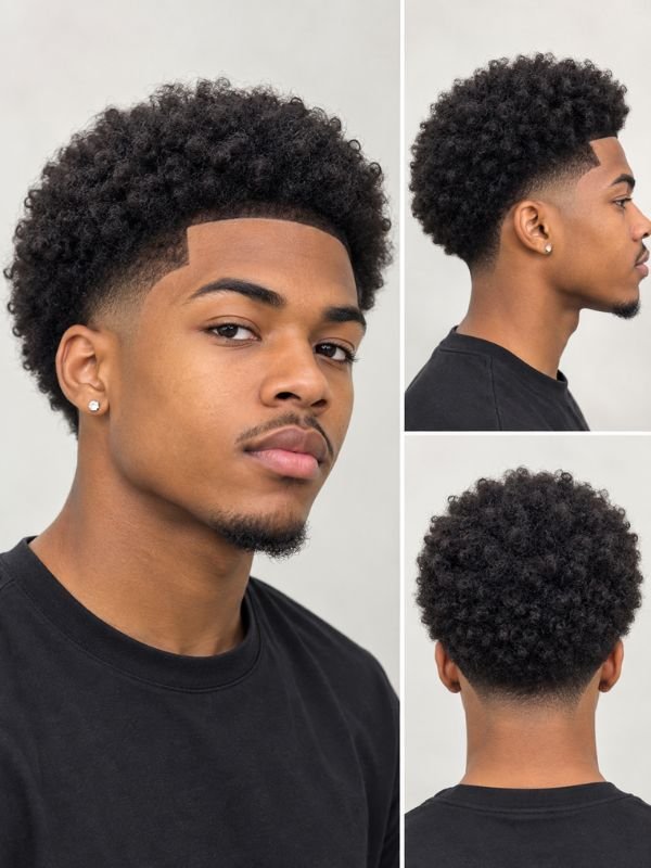 Afro with Edge-Up and Mid Taper