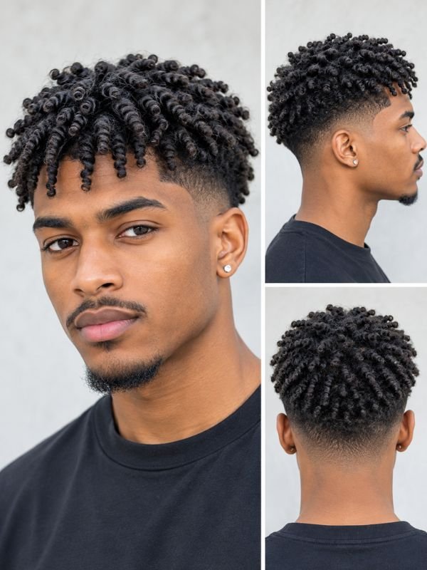 Finger Coils with Mid Taper Fade