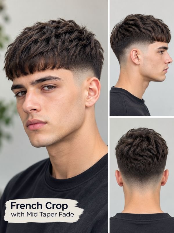 French Crop with Mid Taper Fade