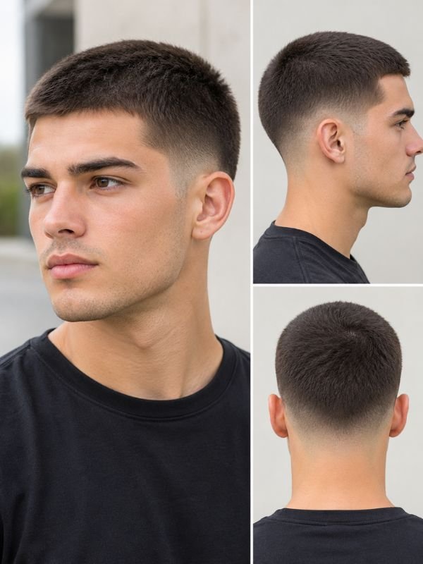 Long Buzz Cut With Low Taper Fade