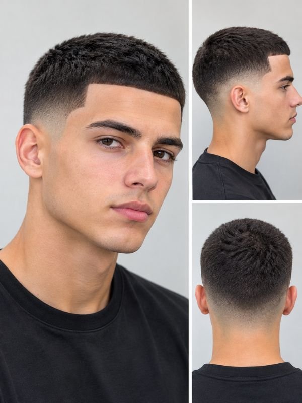 Low Taper Buzz Cut With Line-Up