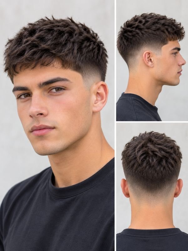 Low Taper Buzz Cut With Textured Top