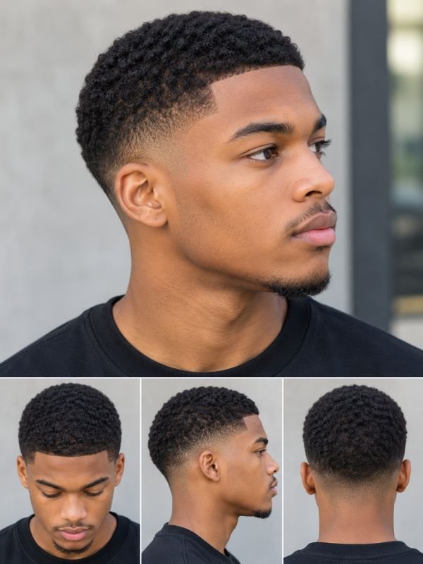Low Taper Buzz Cut for Coily Hair