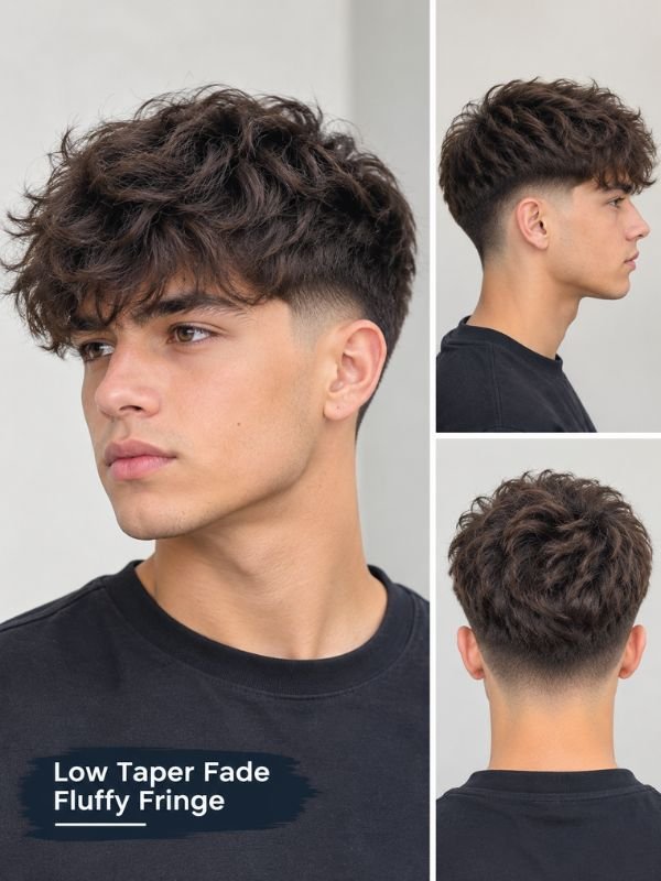 Low Taper Fade Fluffy Fringe