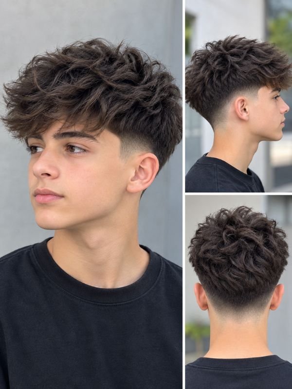 Low Taper Fade Fluffy Hair for Boys