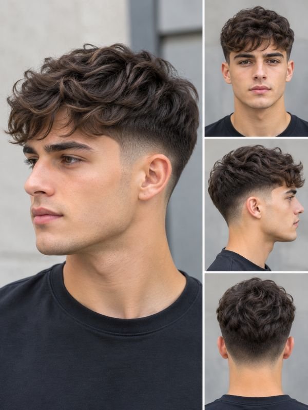 Low Taper Fade With Light Wavy Hair