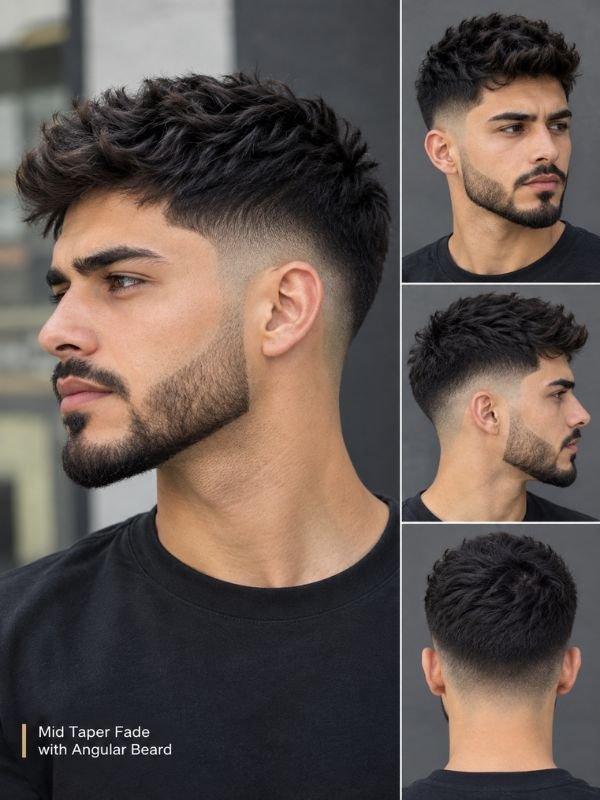 Mid Taper Fade with Angular Beard