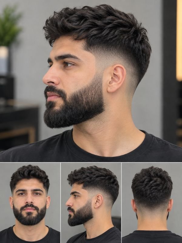 Mid Taper Fade with Full Beard