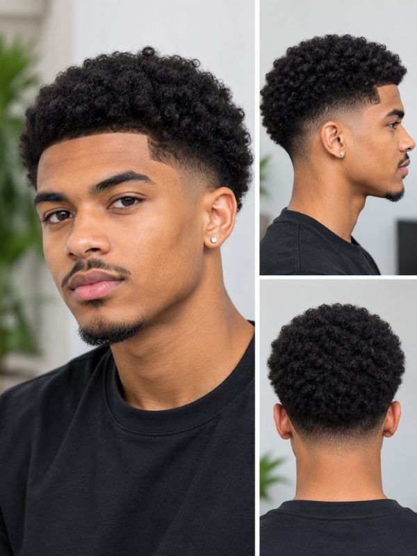 Mini Afro with Mid Taper Fade
