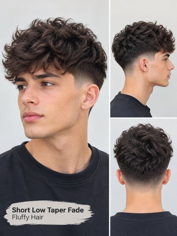 Short Low Taper Fade Fluffy Hair