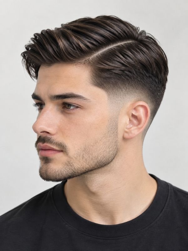 Side Part with Mid Taper Fade