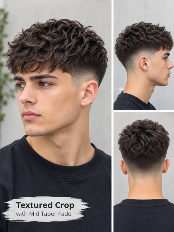 Textured Crop with Mid Taper Fade