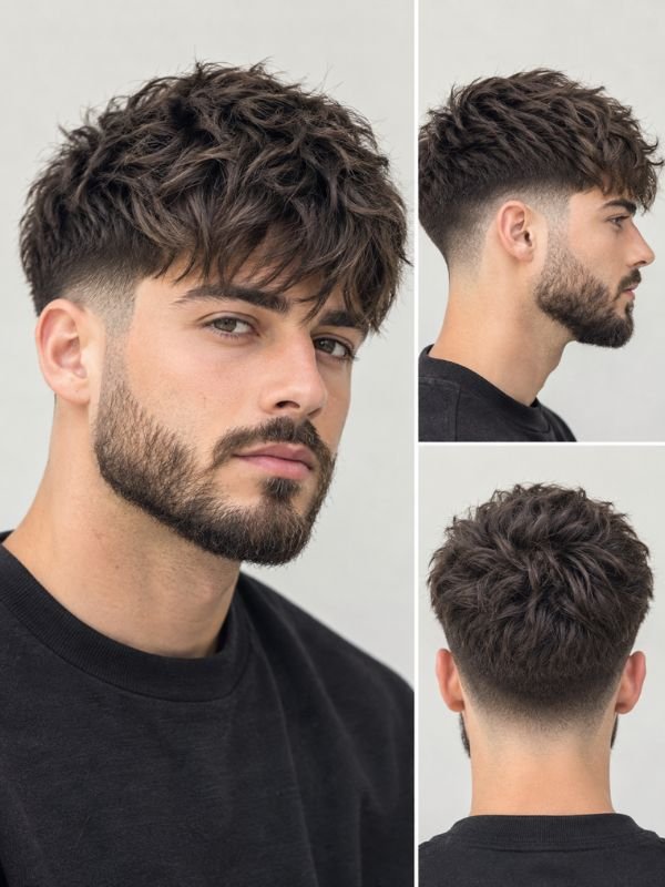 Textured Fringe Low Taper with Beard